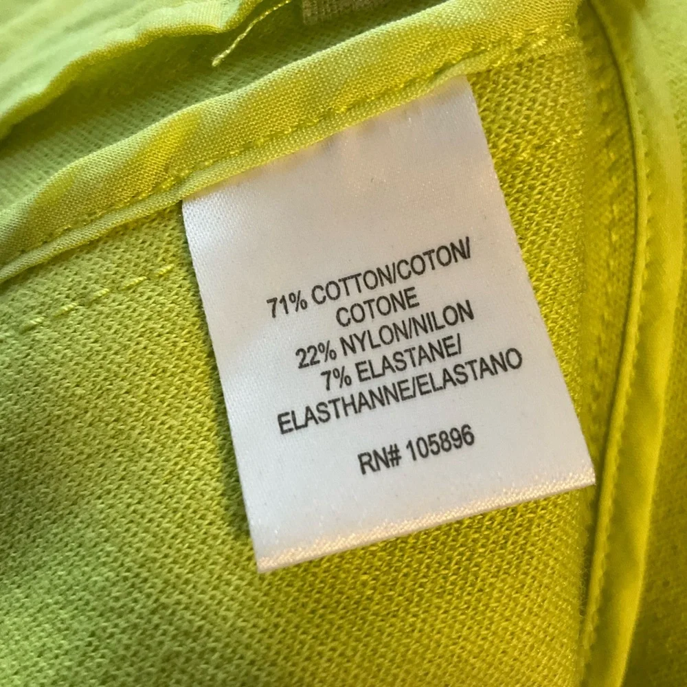WORTH sz 2 Blazer Jacket 2 Way Front Zipper Pockets V Neck Unlined Chartreuse
